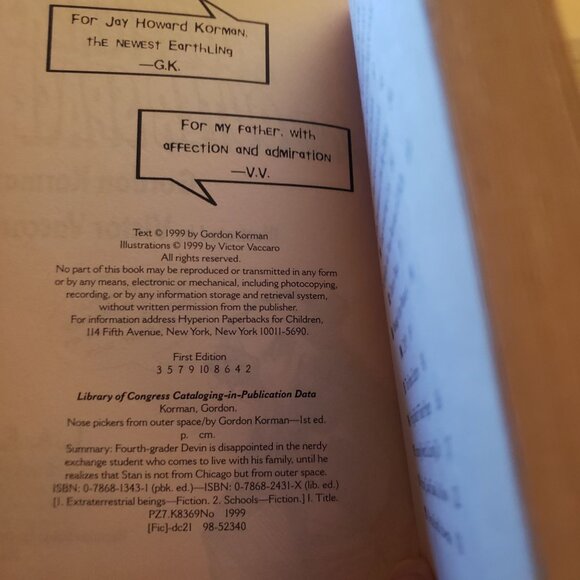 Nose Pickers From Outer Space By Gordon Korman 1999 Paperback Book - Picture 4 of 7